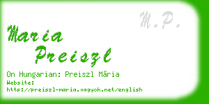 maria preiszl business card