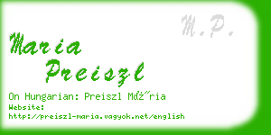 maria preiszl business card